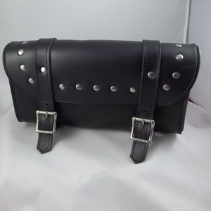 Motorcyle/Biker Black Leather Small Saddlebag